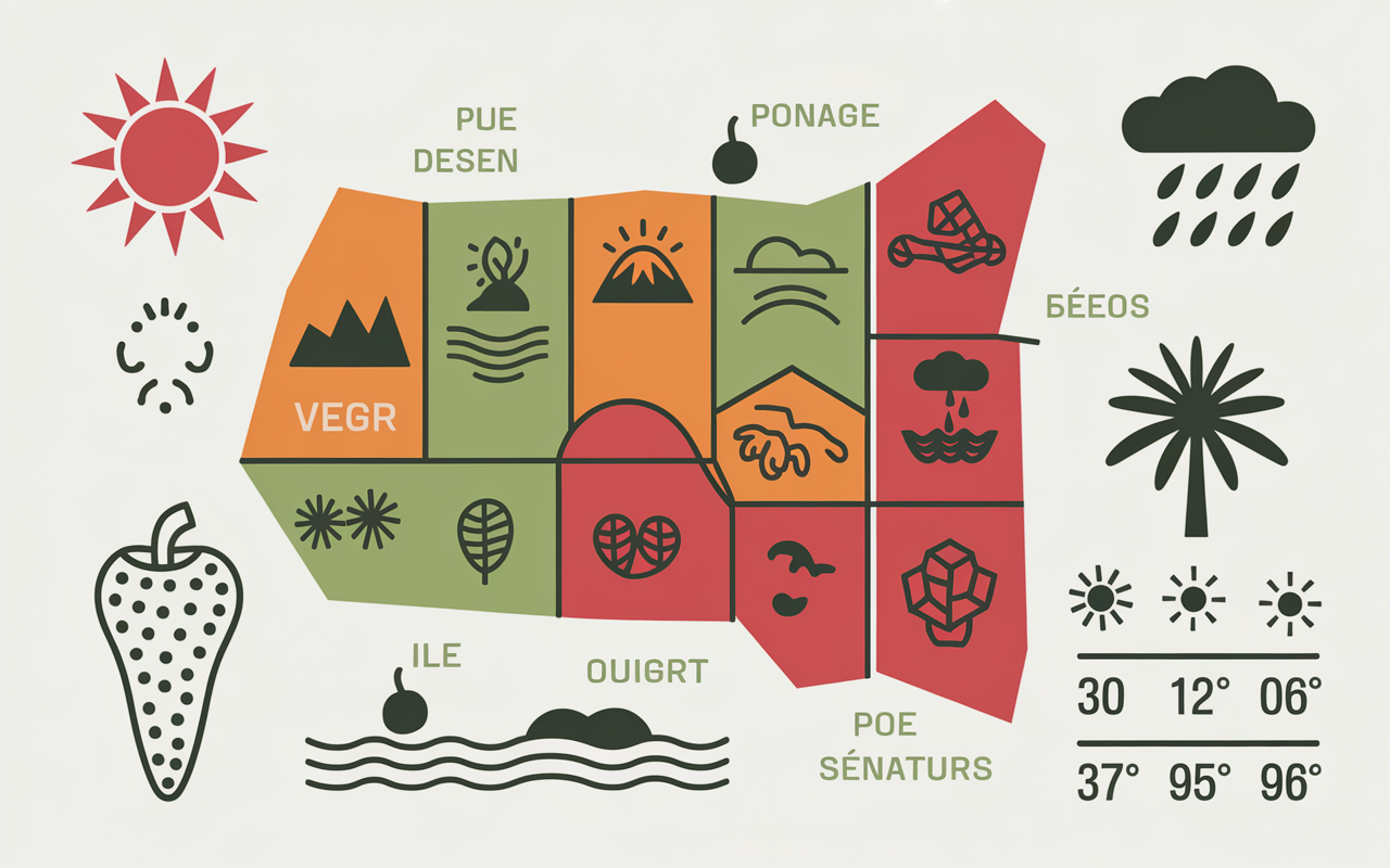Carte Chili régions et climat, périodes idéales de visite