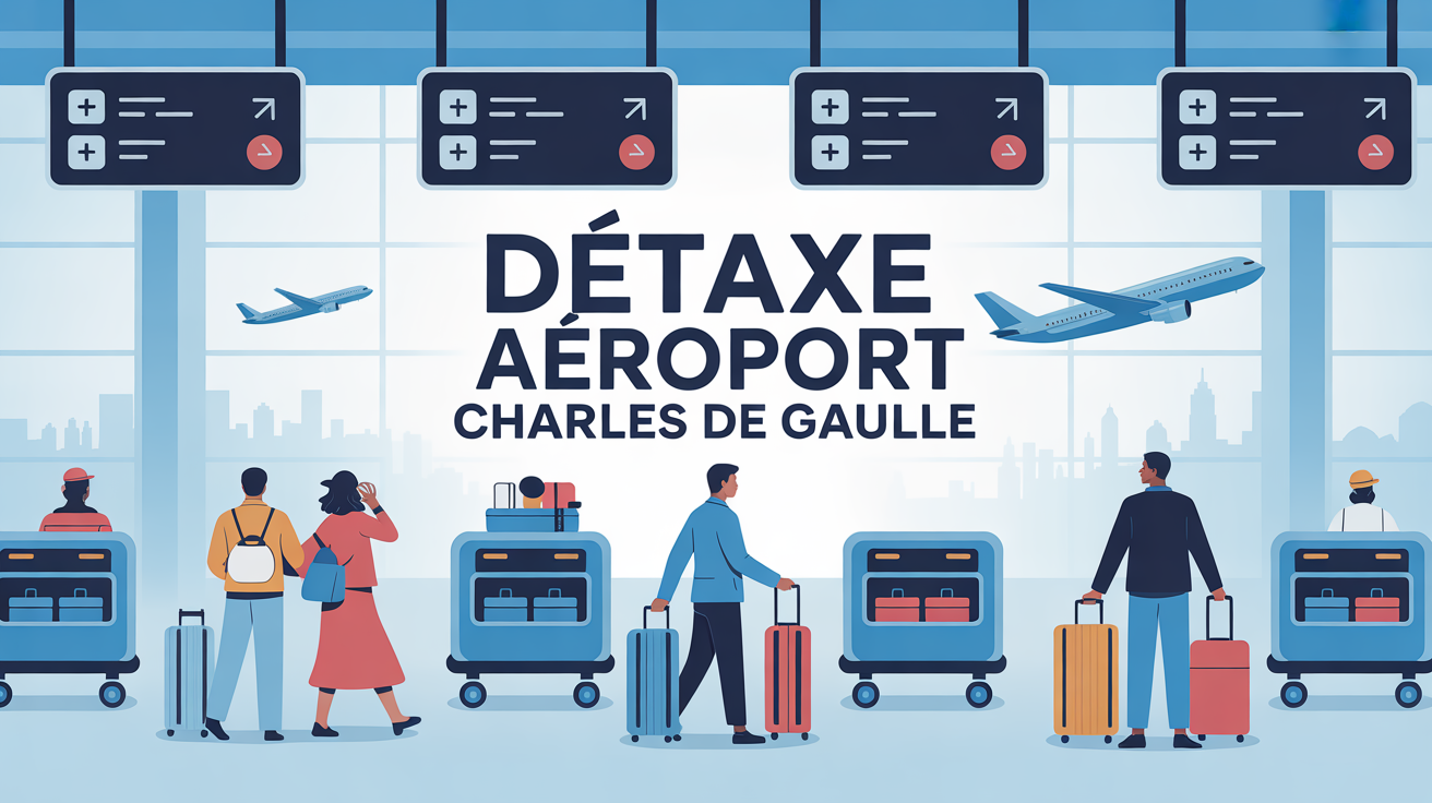 Detaxe Aeroport Charles de Gaulle vue generale bornes PABLO voyageurs