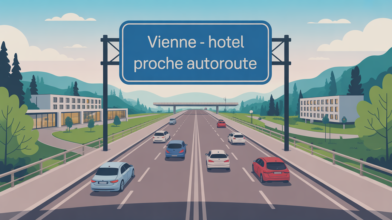 Illustration hotel proche autoroute Vienne vue du dessus