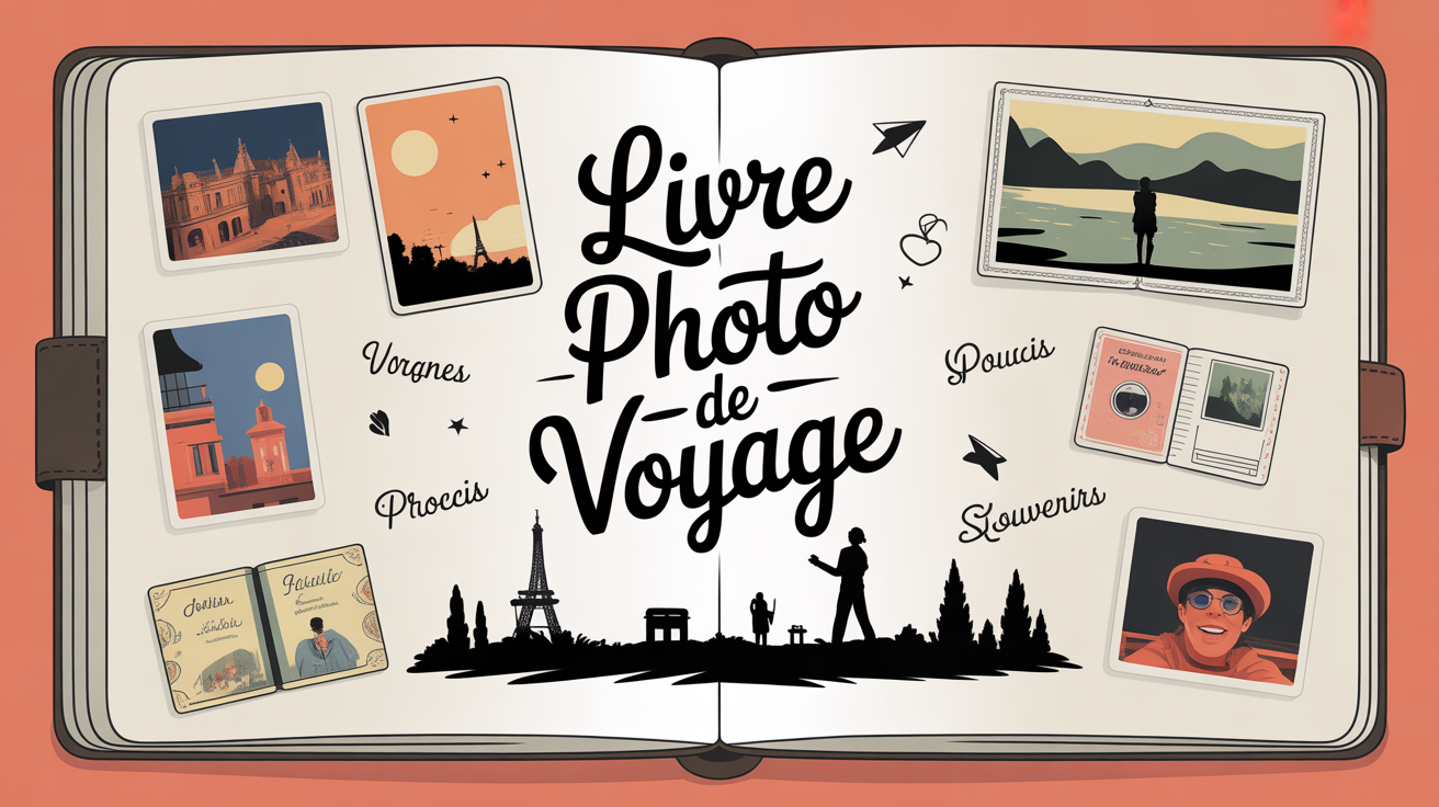 carnet livre photo de voyage pages ouvertes souvenirs croquis billets