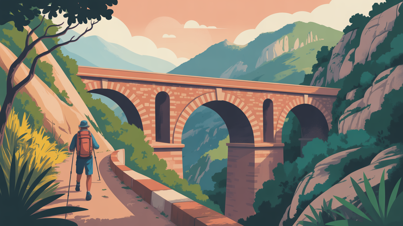 patrimoine corse vieux pont pierre au-dessus gorge boisee