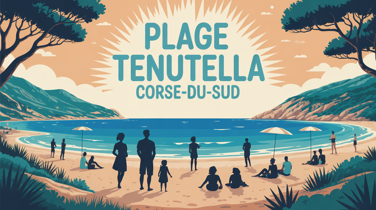 Plage Tenutella Corse-du-Sud sauvage, mer turquoise, familles sur sable doré