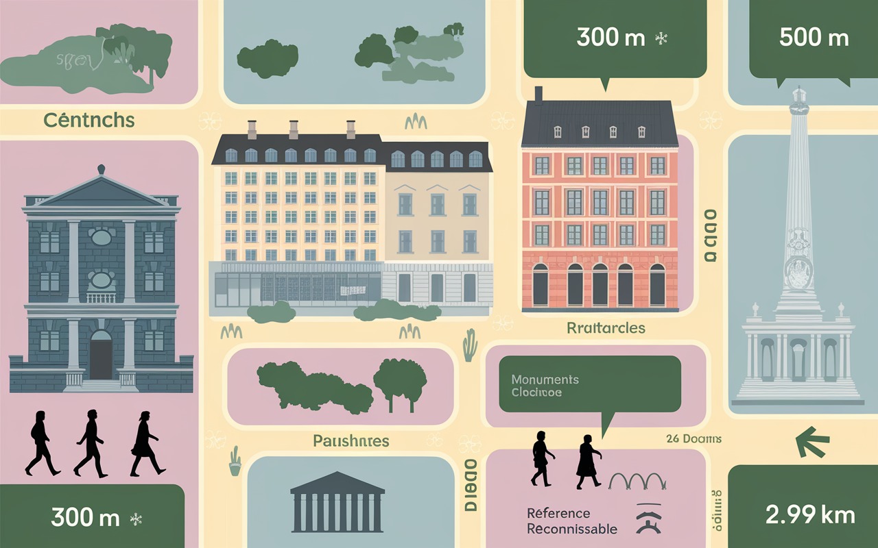 Carte avec adresse Ibis Budget Vienne Sud, gare et monuments