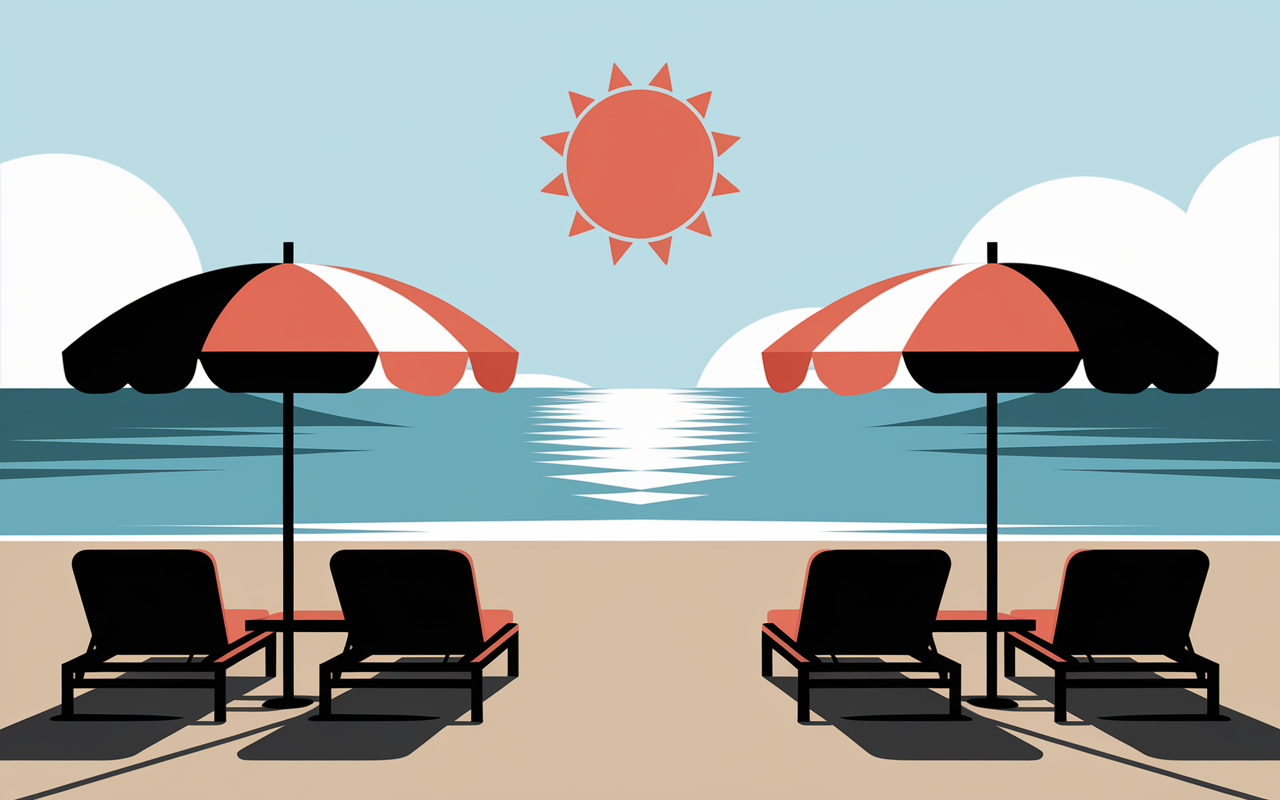 Santana plage Corse matin désert après-midi animé