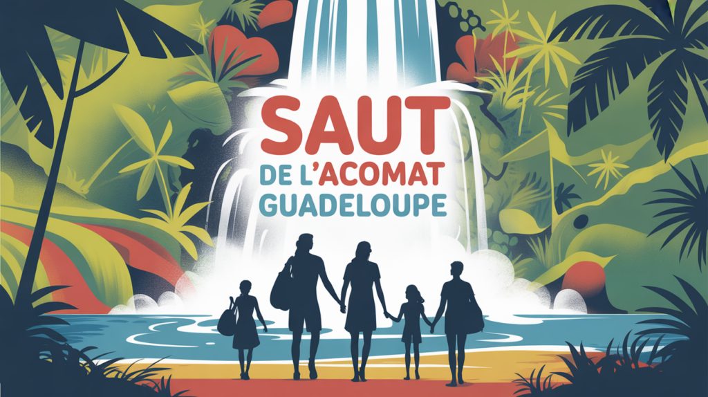 Illustration cascade tropicale Saut de l'Acomat sentier Guadeloupe