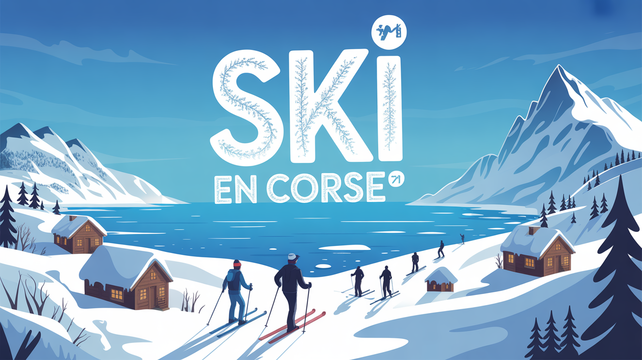 Ski en Corse illustration montagne hiver mer