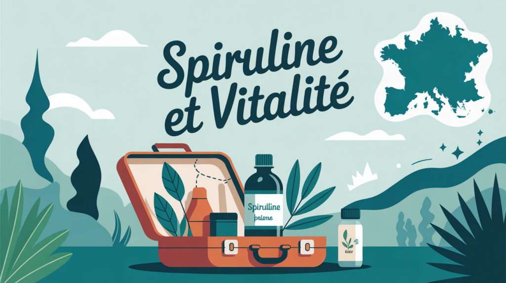 illustration spiruline valise bien-etre voyage