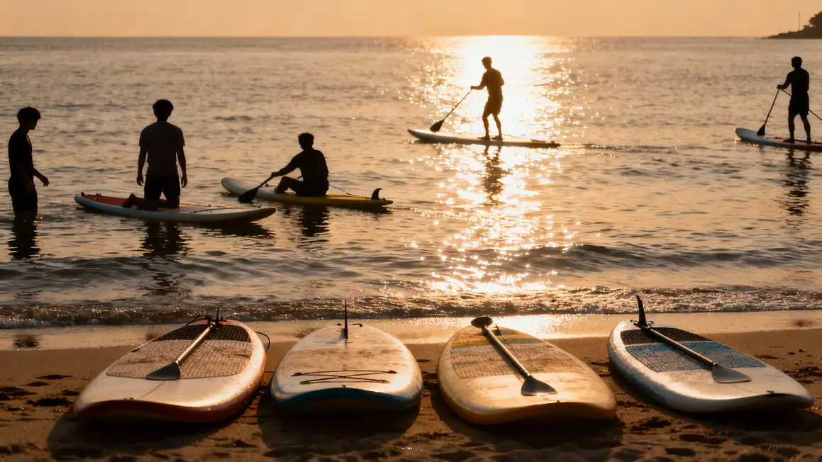 plage corée activités aquatiques surf paddle équipement nautique