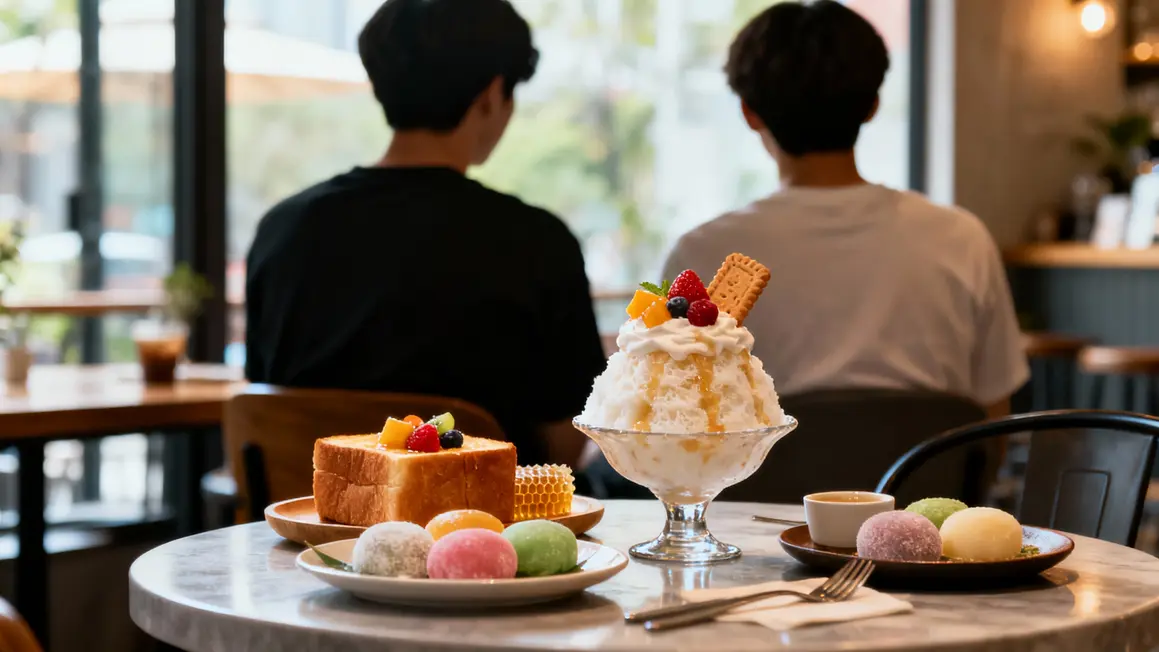 Desserts coréens contemporains bingsu pain miel mochi