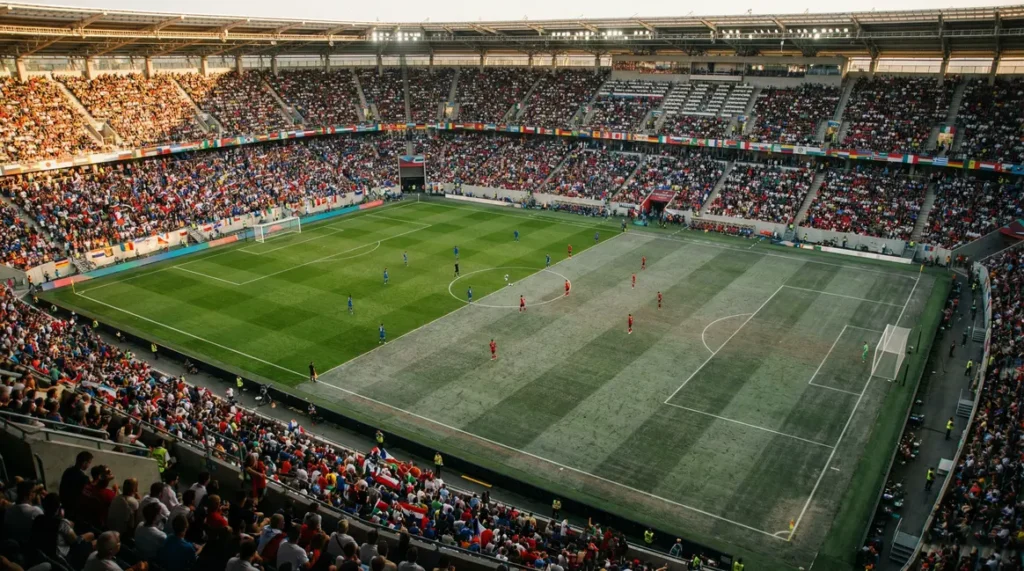 Vue du stade lors du match France Corée du Sud