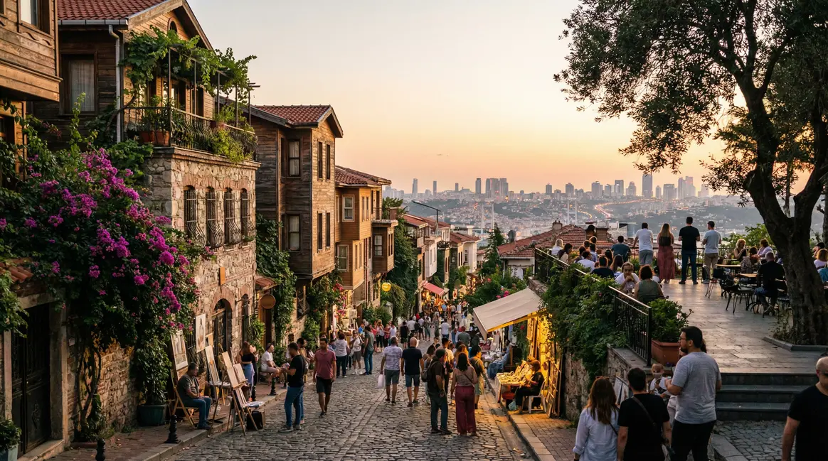 Vue quartier bohème Haebangchon colline Séoul