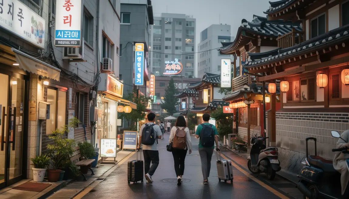 vue urbaine logement coree du sud hotels auberges guesthouses hanok