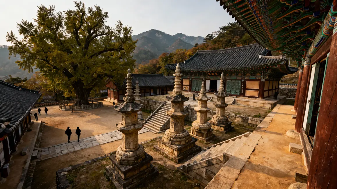 temple bouddhiste coreen UNESCO pagodes pierre montagne