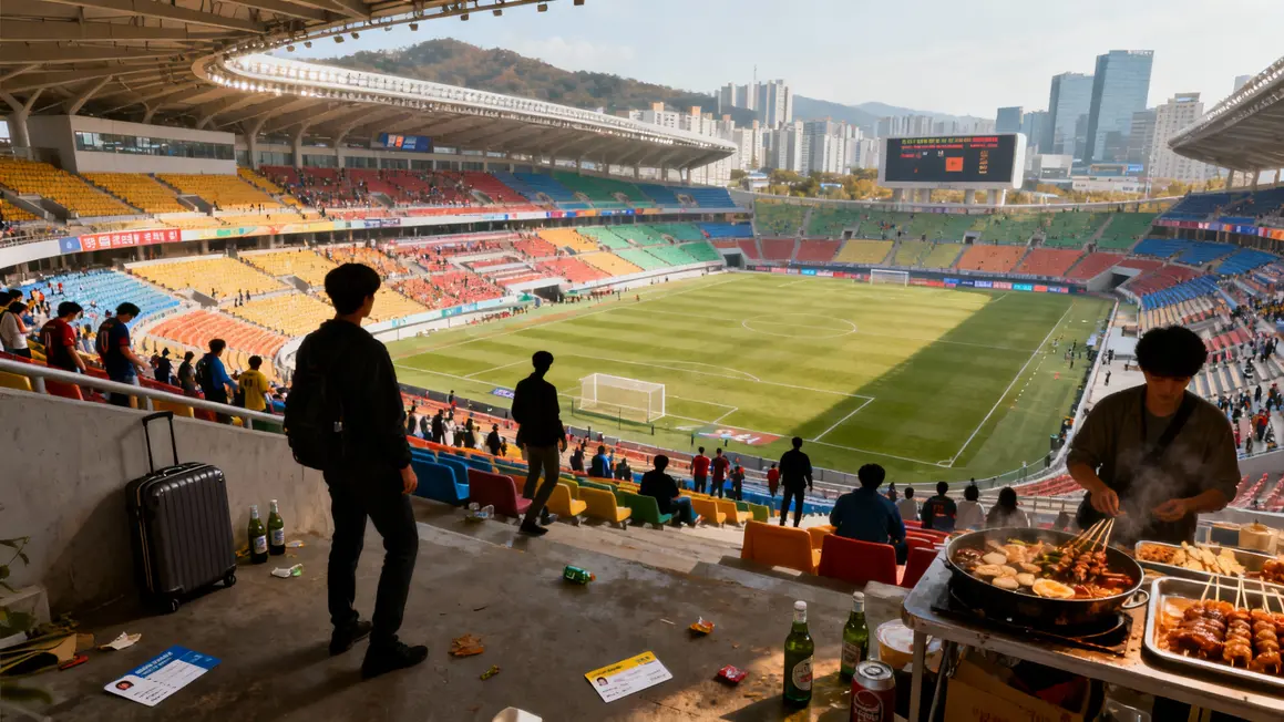 Supporters et stade en Corée du Sud football voyage