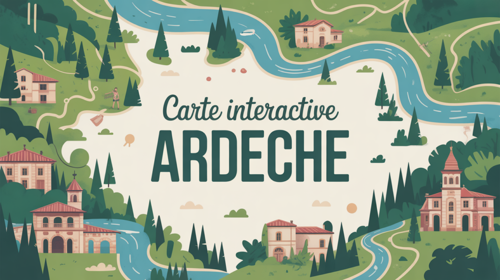 illustration carte touristique ardeche carte