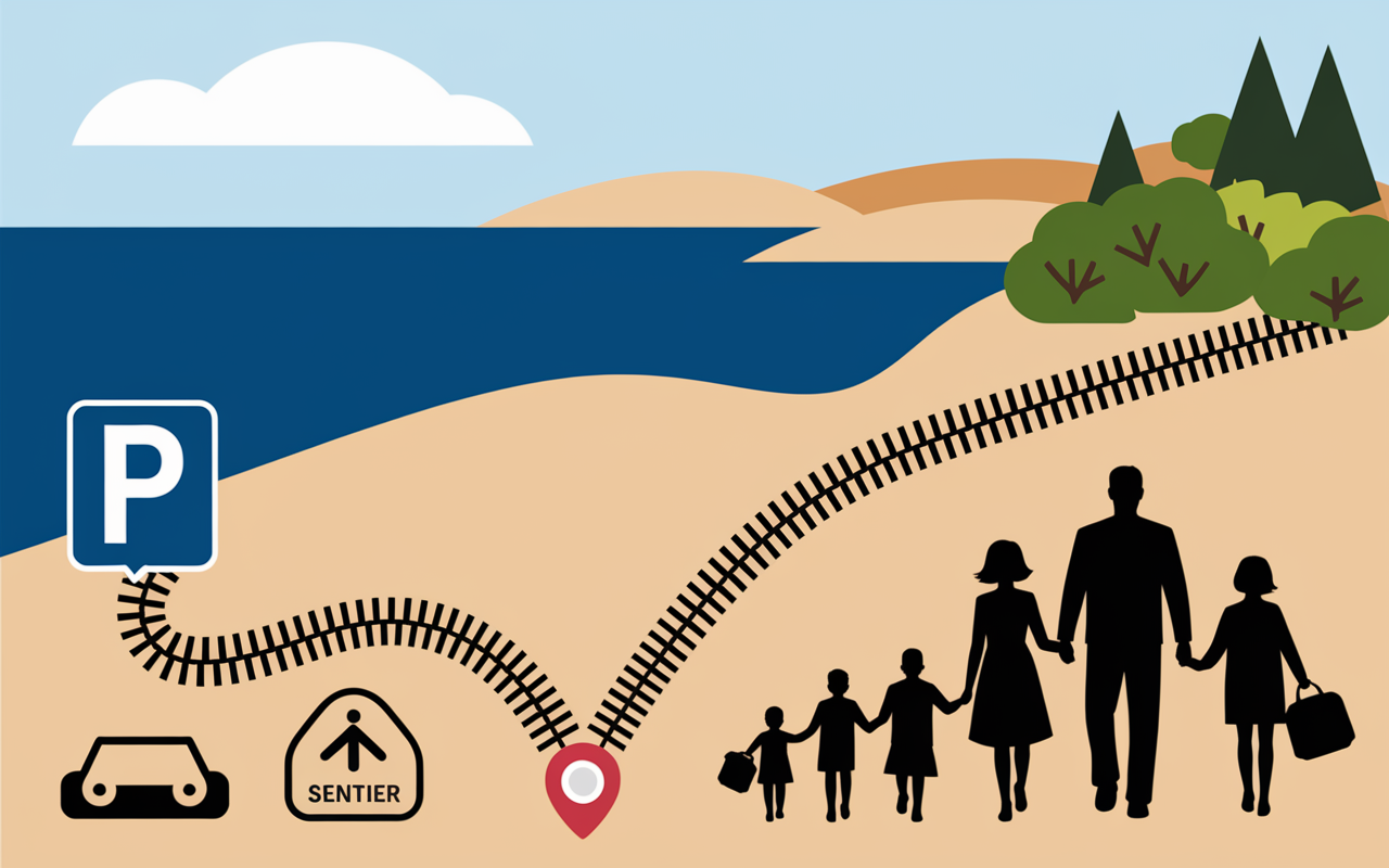 Carte stylisee du cap taillat acces sentier