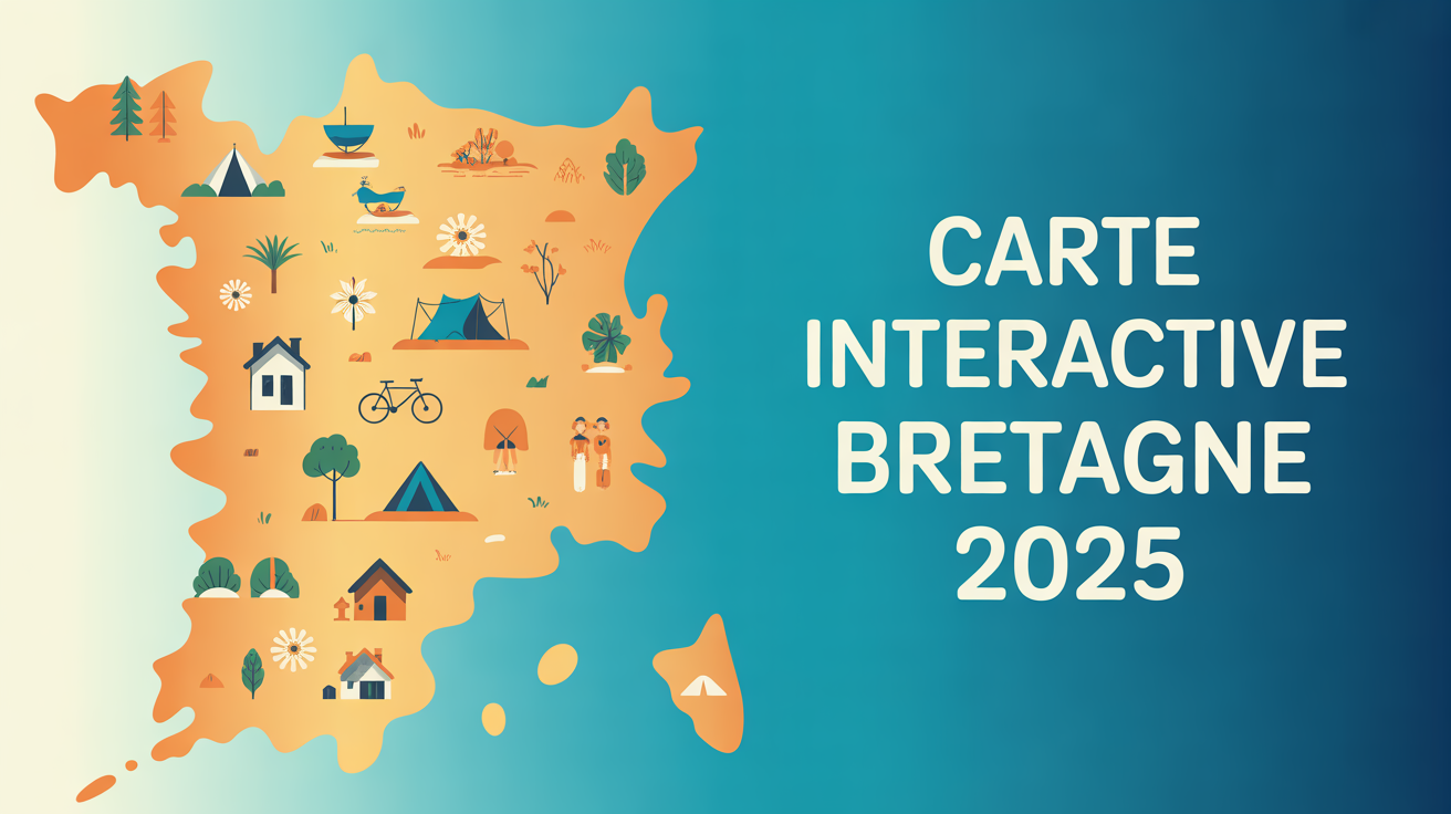 carte de bretagne interactive illustration colorful