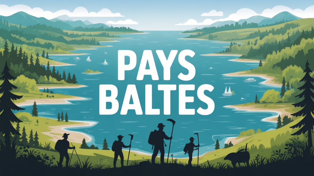 carte pays baltes stylisee paysage nature