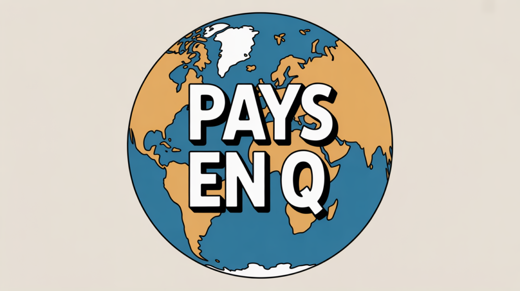 illustration carte globe pays en q