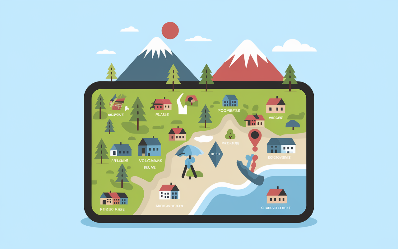 carte tenerife interactive mobile pictogrammes