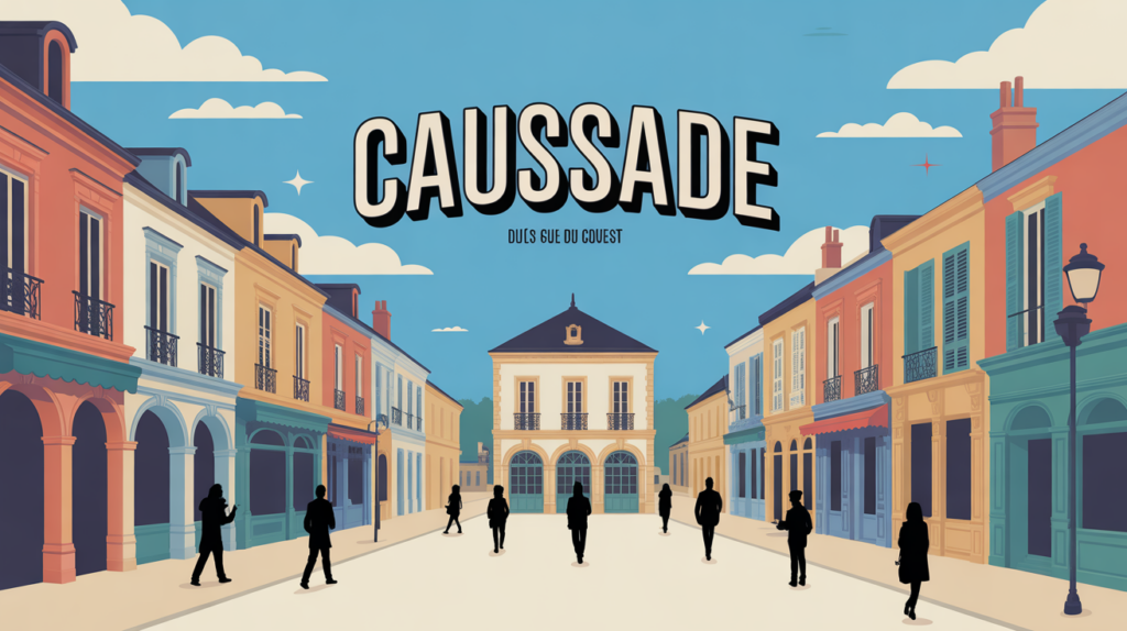 caussade place marche animee silhouettes etal