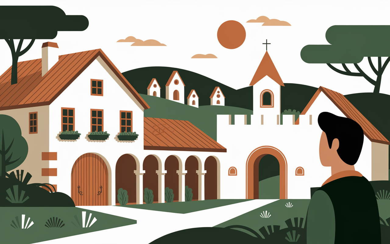 Illustration du patrimoine à Cazaubon avec maisons et eglises
