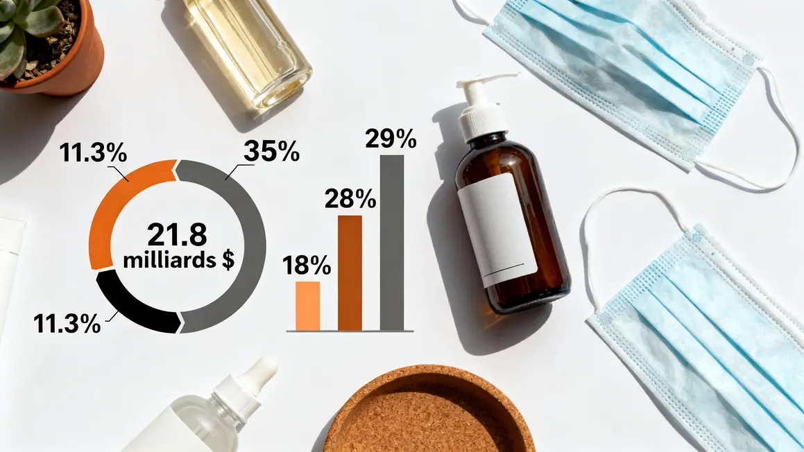 Infographie chiffres croissance cosmetiques coreens K-beauty