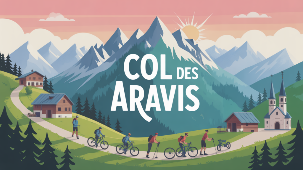 panorama alpin col des aravis illustration
