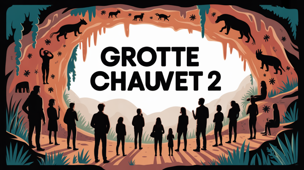 Vue immersive grotte Chauvet 2 fresques visiteurs