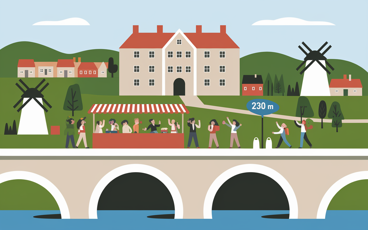 carte illustrée sommières pont château marché