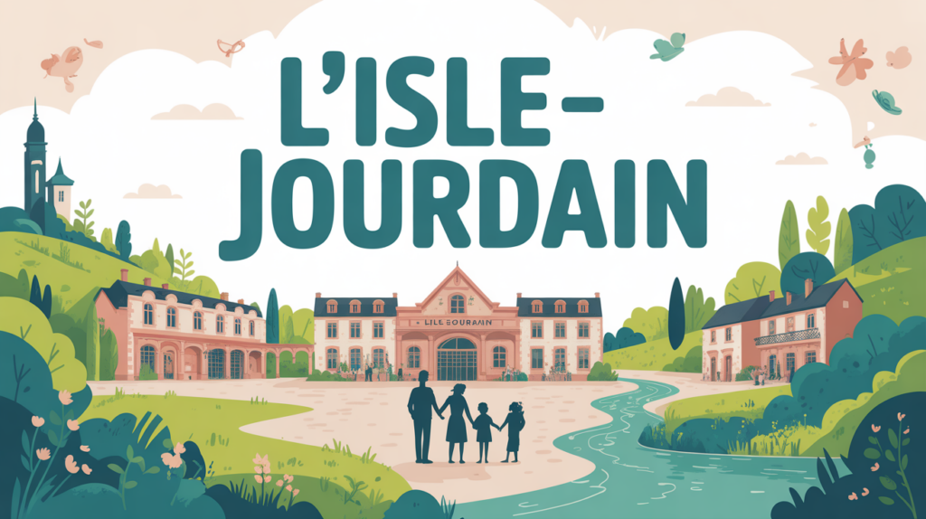 illustration village l isle jourdain verdoyant