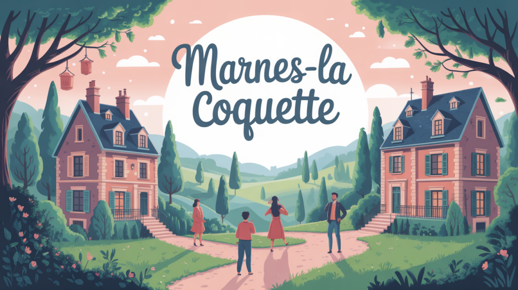marnes la coquette illustration village verdoyant