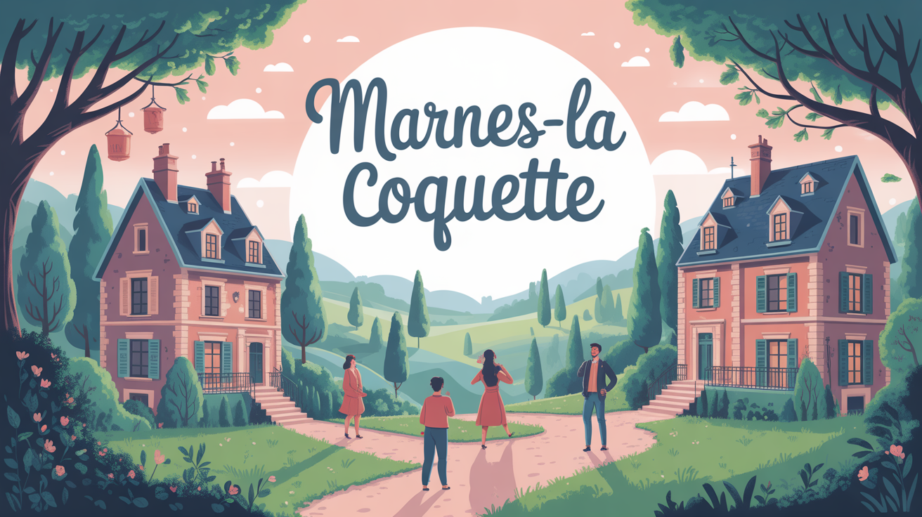 marnes la coquette illustration village verdoyant