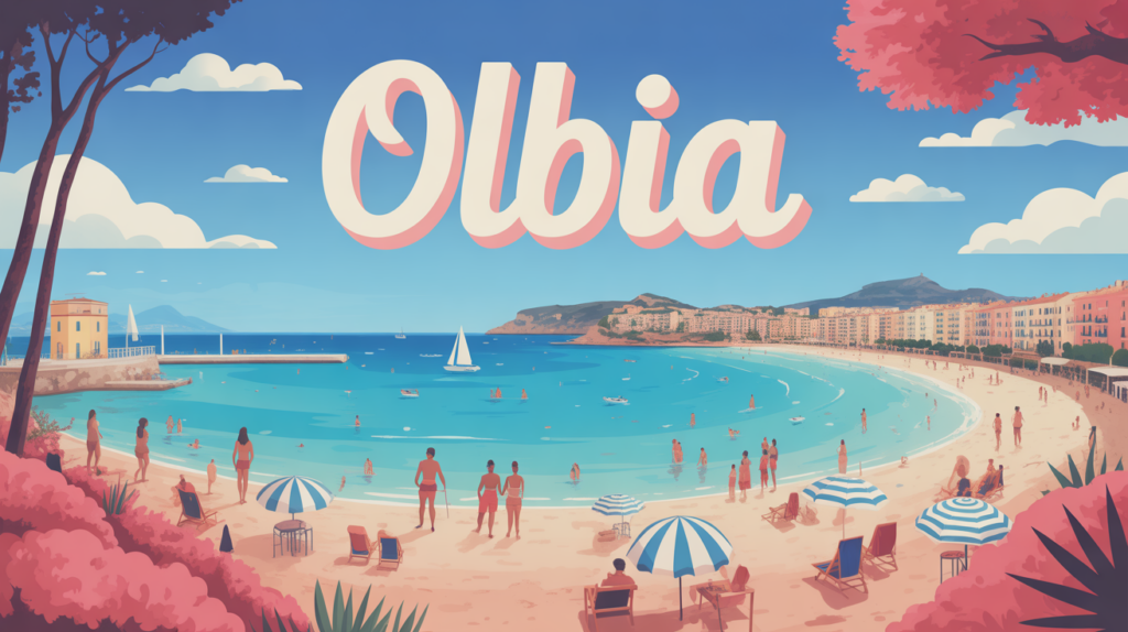 vue stylisee olbia sardaigne ville et plage