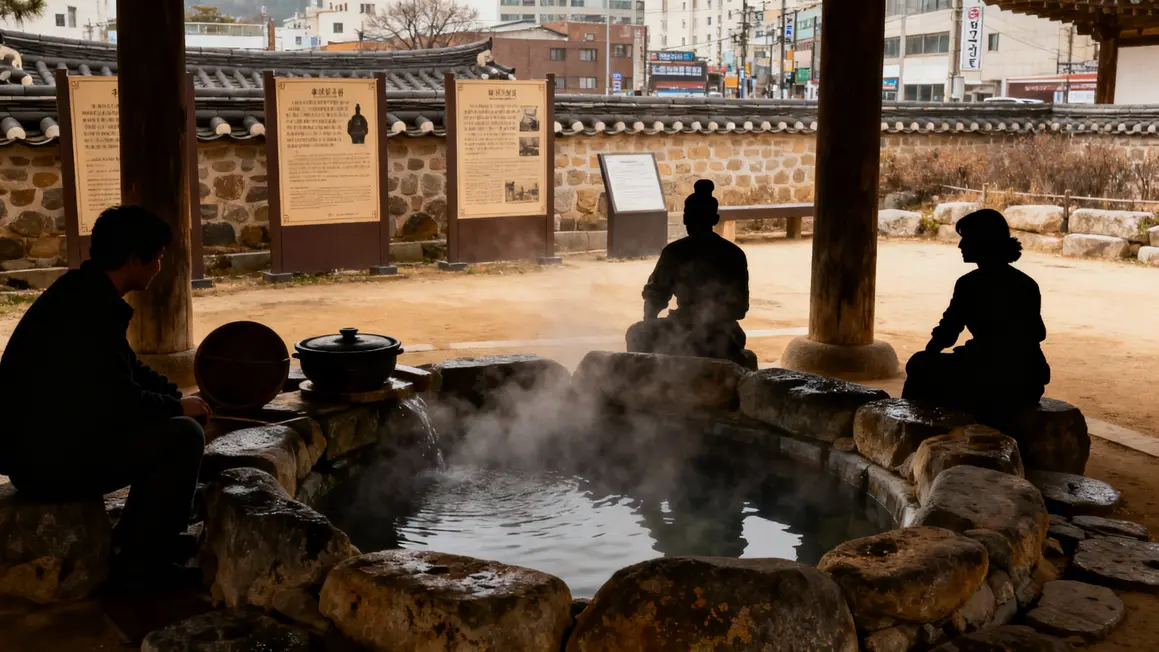 Bassin traditionnel coréen source thermale