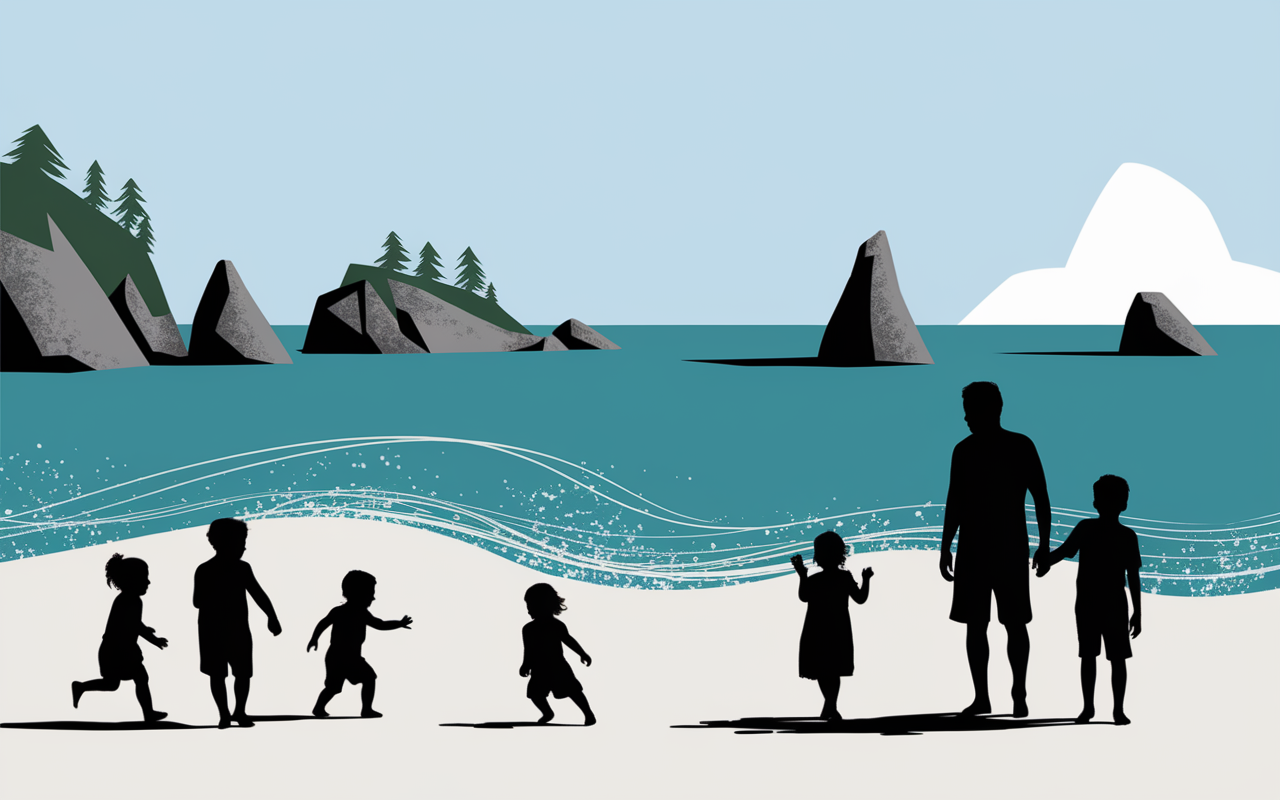 Plage de l'estagnol crique sable blanc vue famille