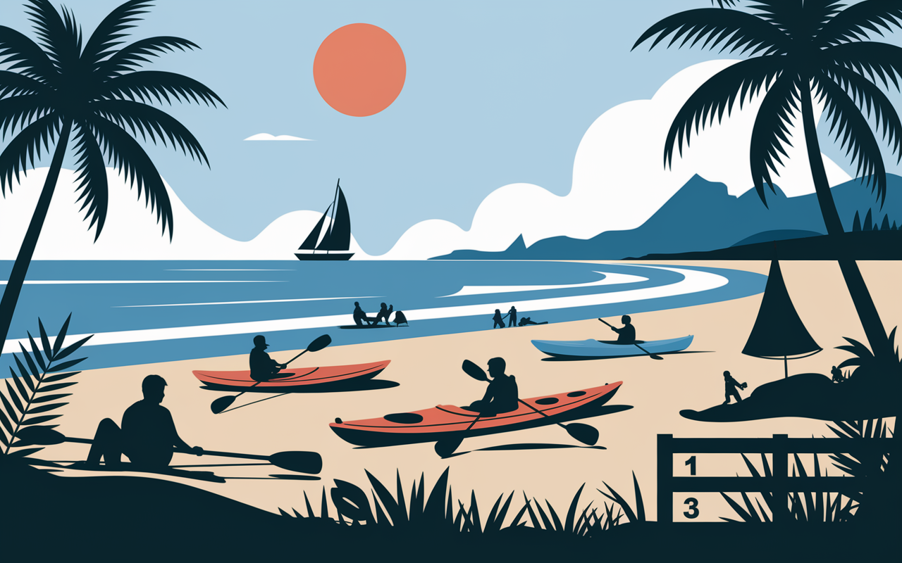 plage sable porticcio paddle kayak voilier