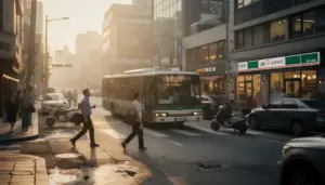 rue coréenne animée petit matin