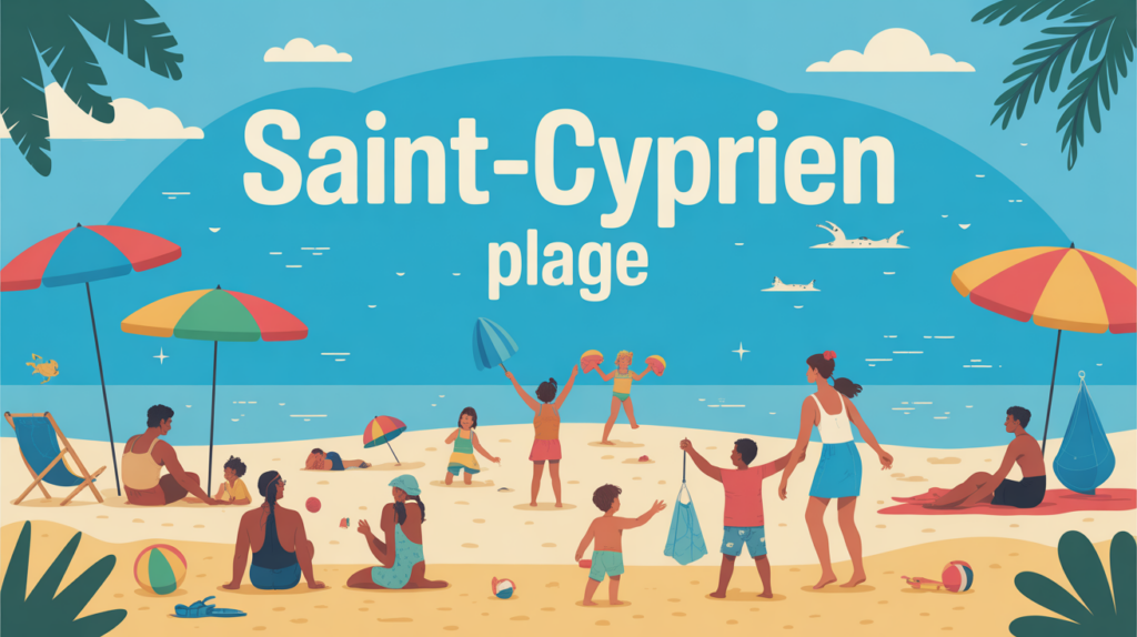 saint cyprien plage famille sable parasols