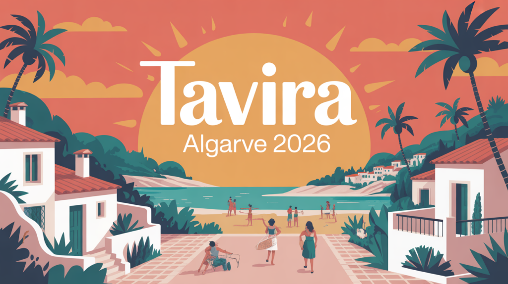 village mediterraneen tavira portugal illustration stylisee