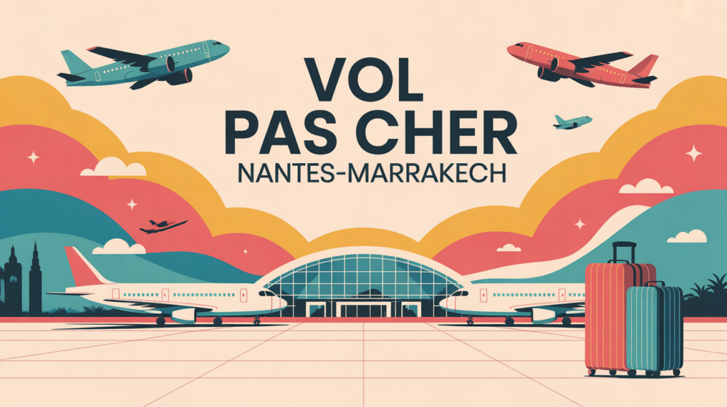 illustration vol nantes marrakech aeroport chaleur