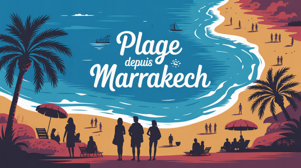 carte trajet marrakech plage ocean