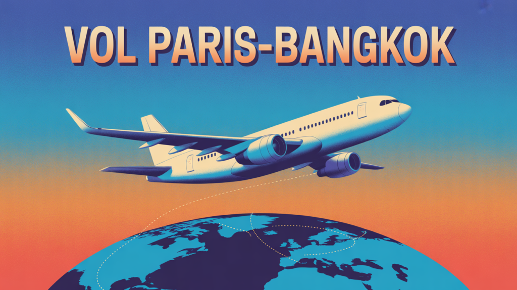 illustration temps de vol paris bangkok avion long-courrier
