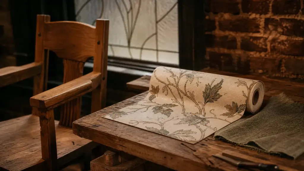 Arts and Crafts, artisanat ébénisterie, atelier bois et textures, contre industrie sans âme