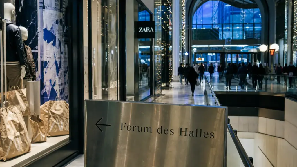 Grand centre commercial paris : Forum des Halles, galerie et entrée