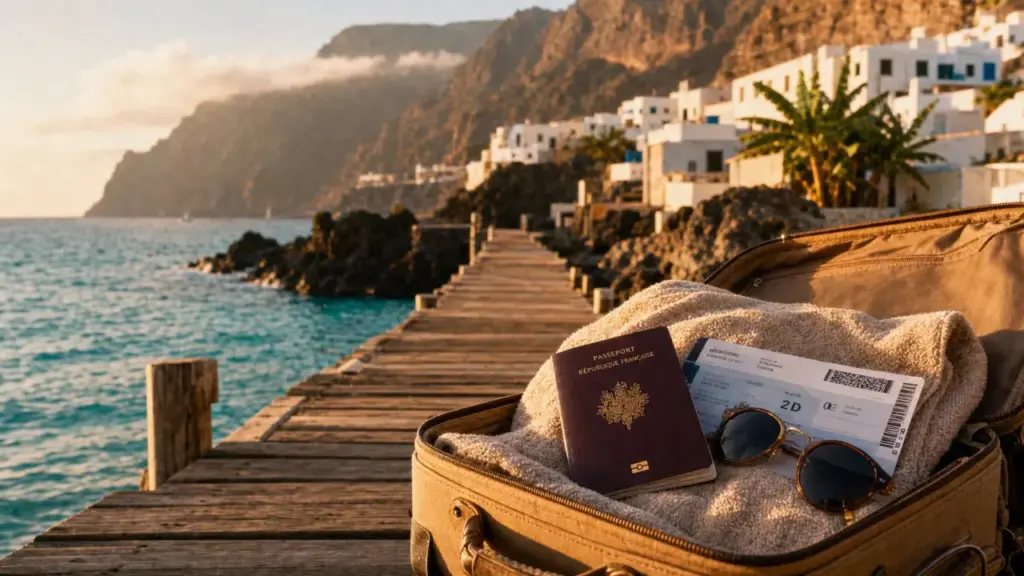 Pays chaud en décembre pas cher : jetée et mer turquoise aux Canaries