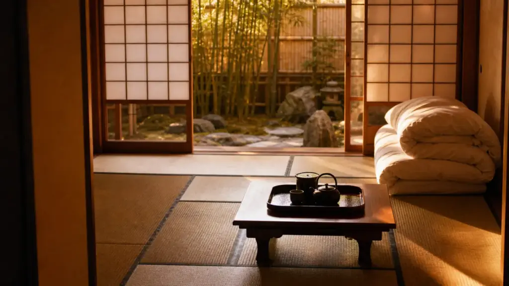 Ryokan Kyoto : onsen privé et kaiseki, jardin intérieur
