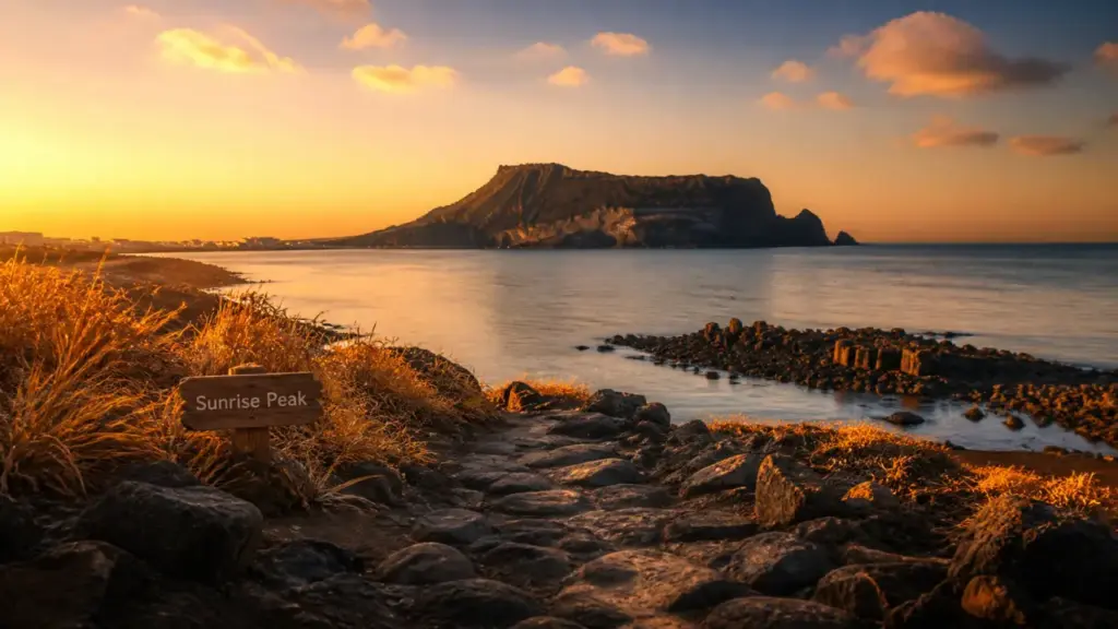 Corée Jeju, coucher/levée du soleil à Seongsan Ilchulbong