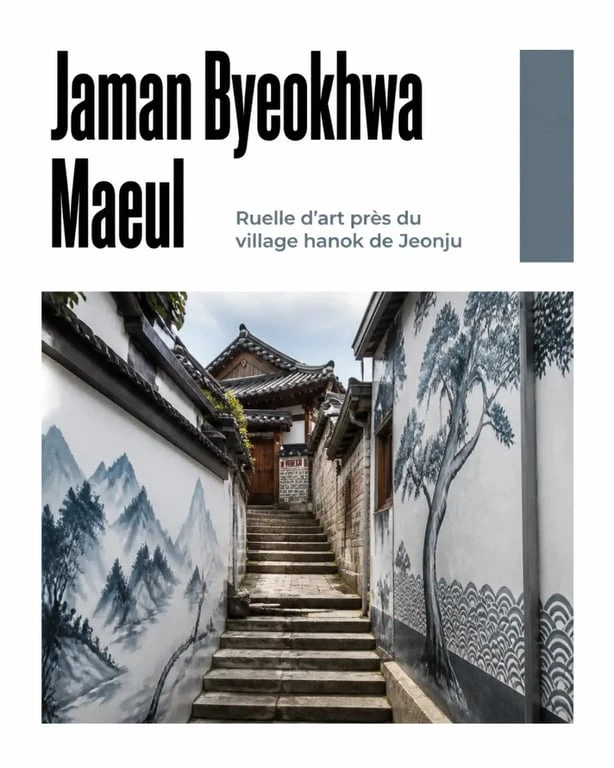 Jeonju Hanok Village prolongé par les fresques murales de Jaman Byeokhwa Maeul