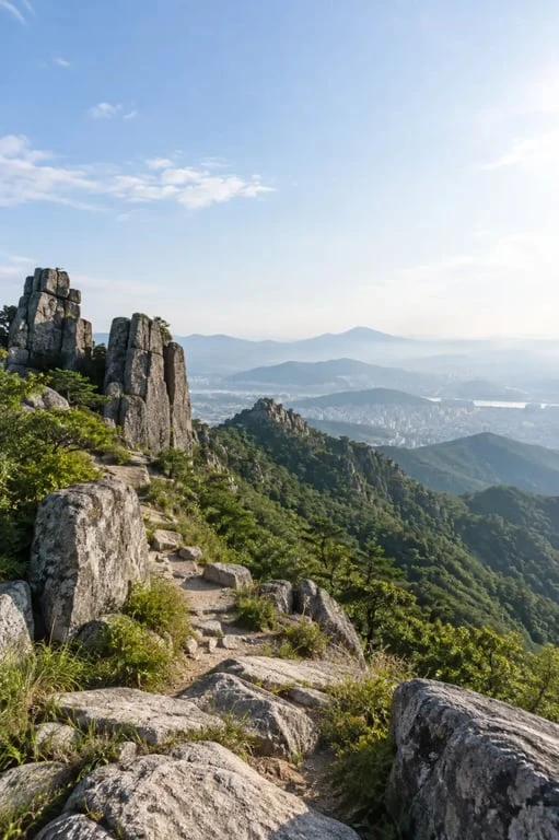 Korean Gwangju : paysage montagneux de Mudeungsan près de la ville